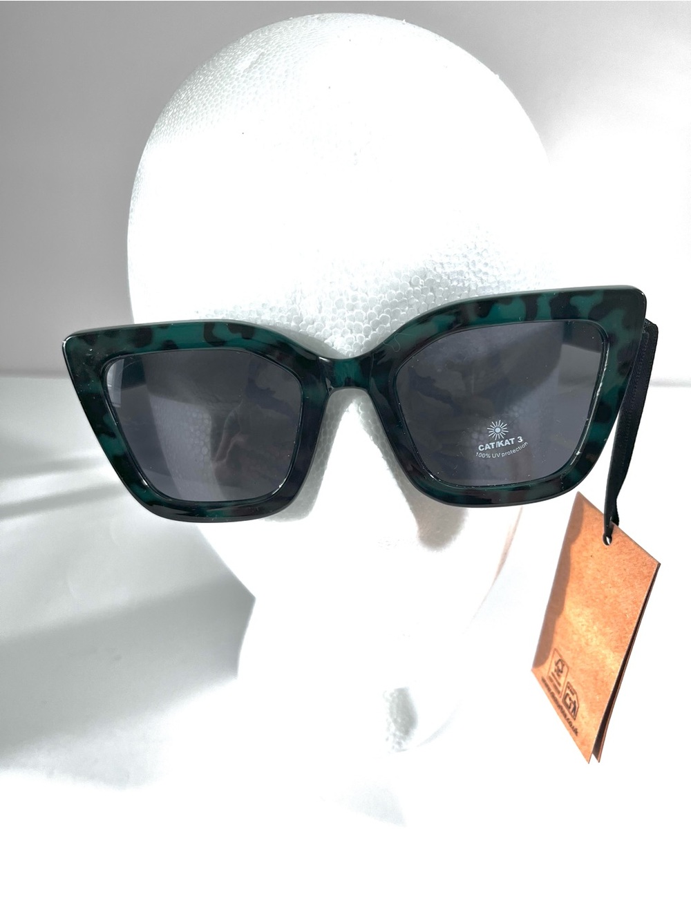 Disturbia Asp Green Black Tortoiseshell Cat Eye Snake Serpent Sunglasses Goth